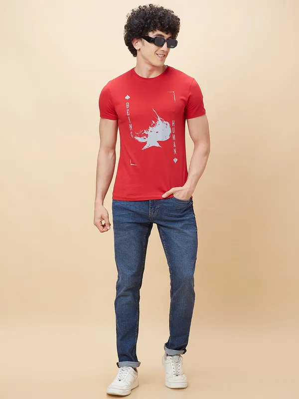 Being Human Men  T-Shirts-Blood Red